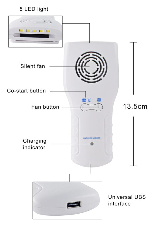 iMirror - Dental Fog Free Photo Mirror - LED Lights - Rechargable